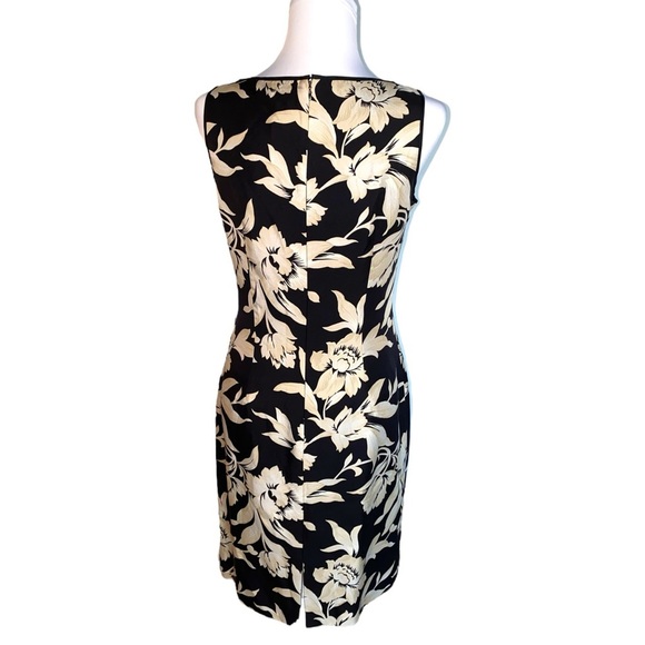 Ann Taylor Size 6 Black Floral Sleeveless Dress – 100% Silk - Picture 3 of 4